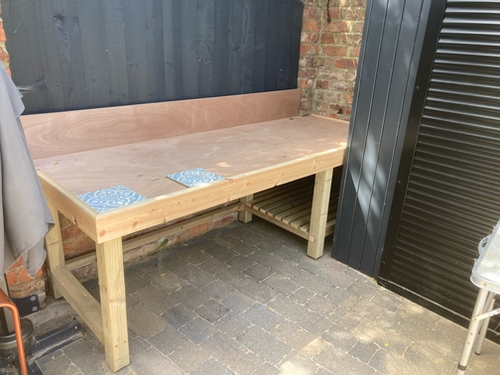 Built in outdoor table
